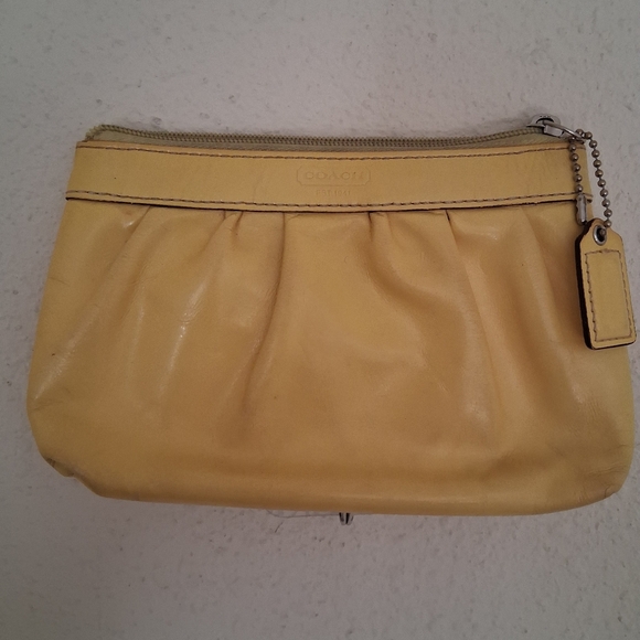 Coach Yellow Zipper Pouch - Picture 3 of 9